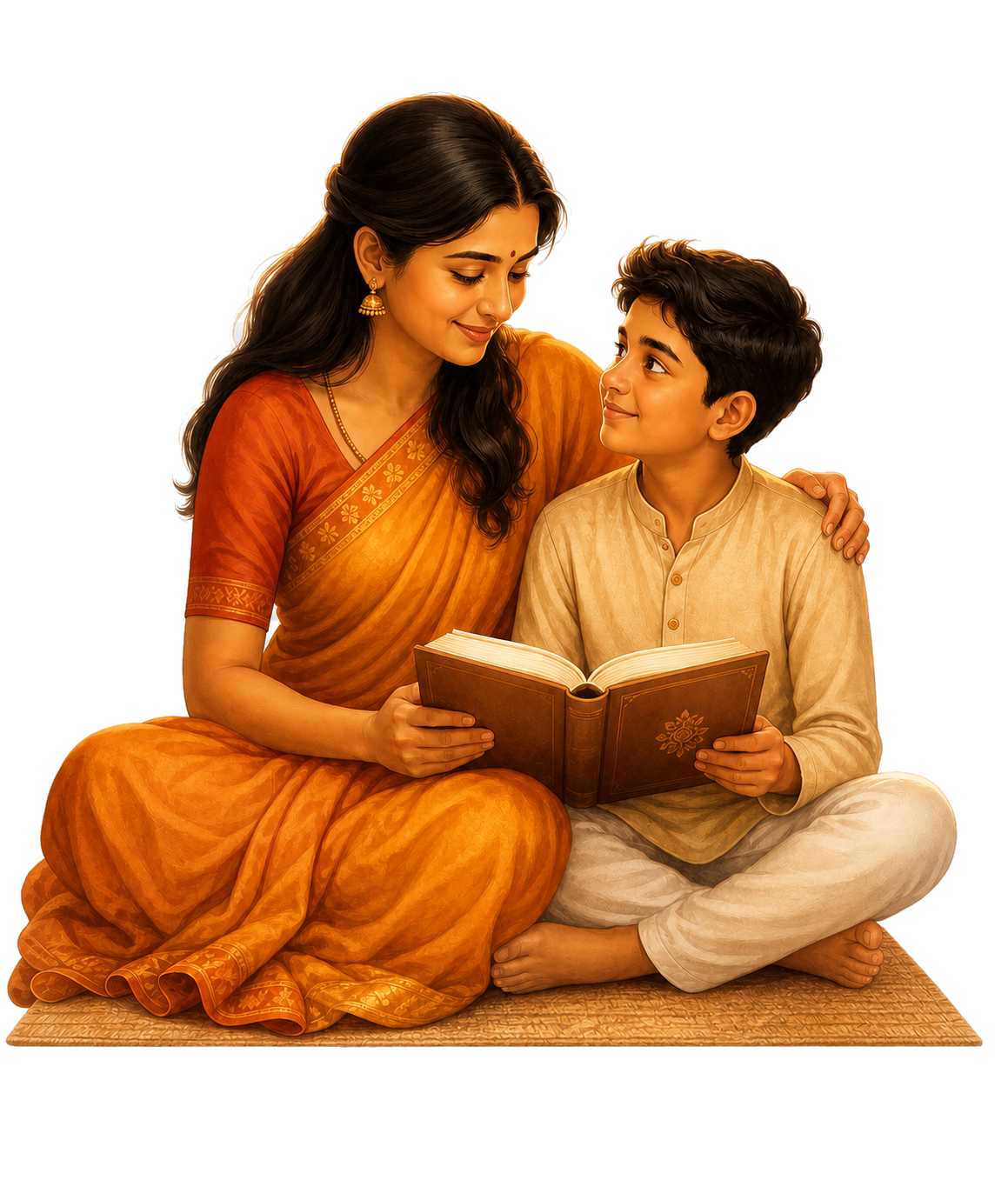 A parent and child sharing a calm ritual